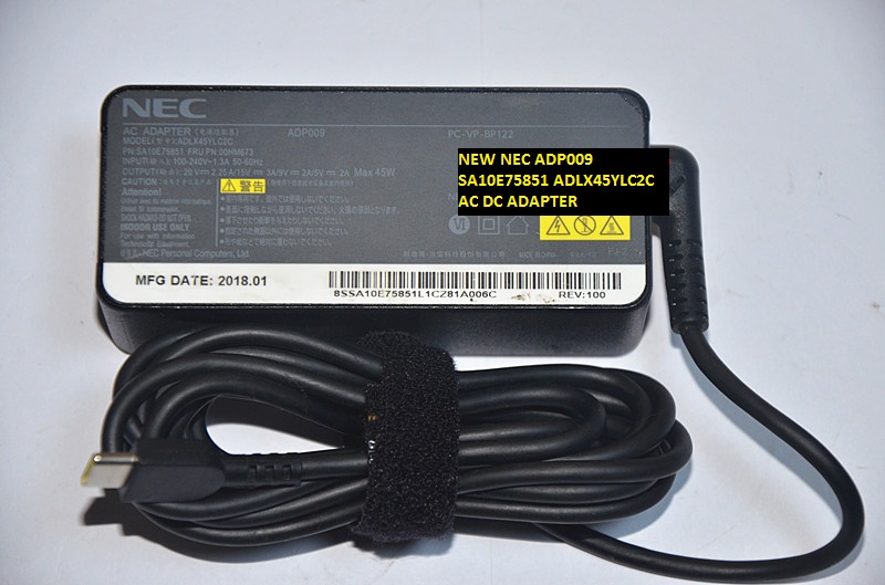 NEW NEC ADP009 ADLX45YLC2C SA10E75851 AC DC ADAPTER 20V 2.25A/15V 3A/9V 2A/5V 2A 45W